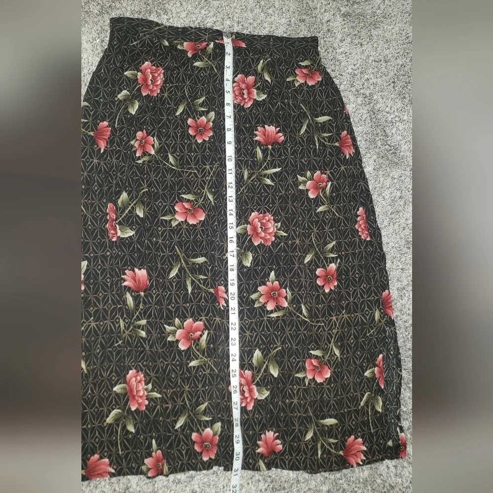 Jaclyn Smith| Floral Double Slit Midi Pencil Skirt